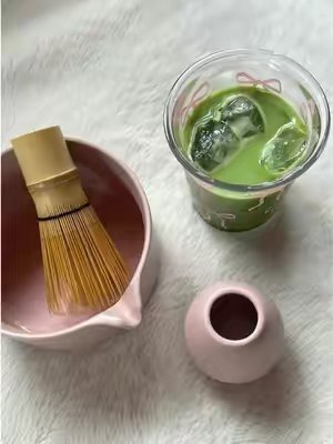 TikTok post by @certifiedmomojojo for Matcha Sunday. Caption reads: [...] 🙏🏼💕💕💕 this green is PERFECTION @Matcha....
