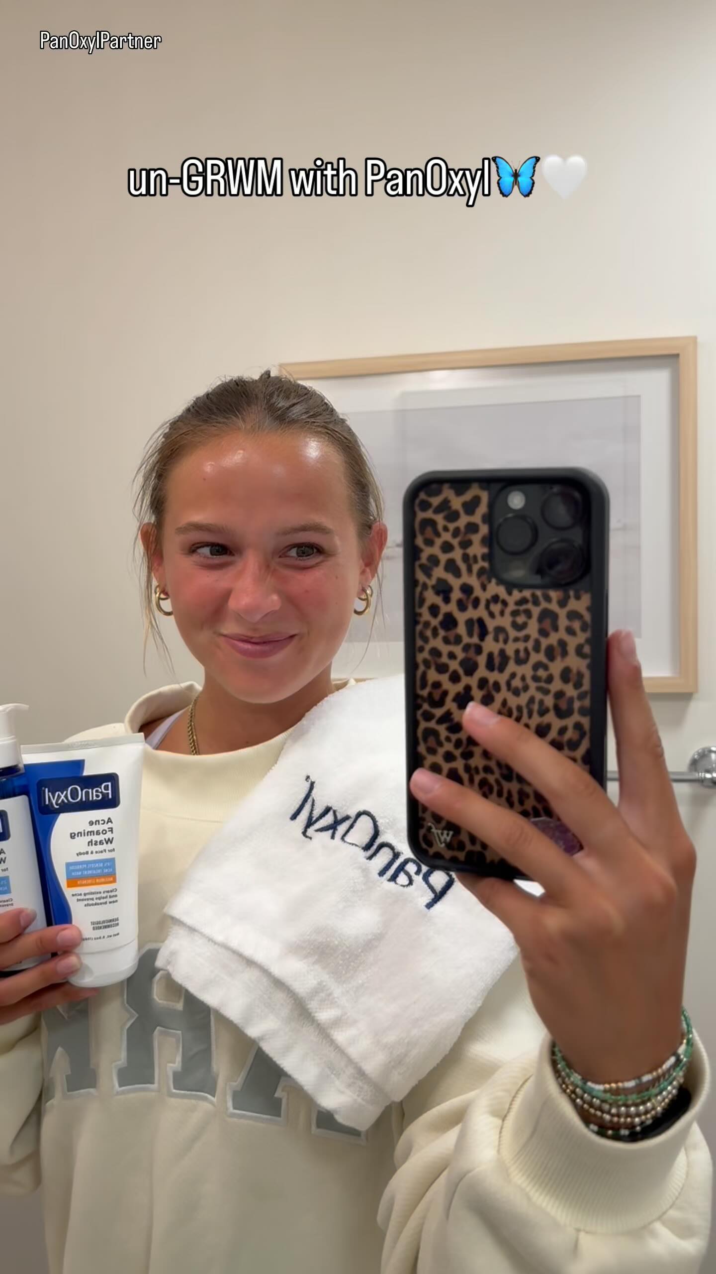 Instagram post by @mia__rogan for PanOxyl. Caption reads: be sure to check out @panoxyl by using the link in....