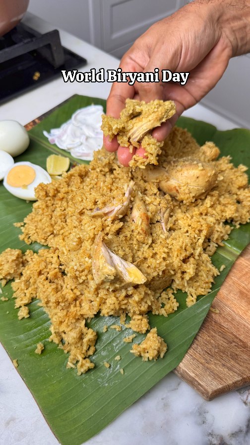 Instagram post by @saranshgoila for Biryani By Kilo. Caption reads: Happy World Biryani Day is on 6th July! Cooked one....