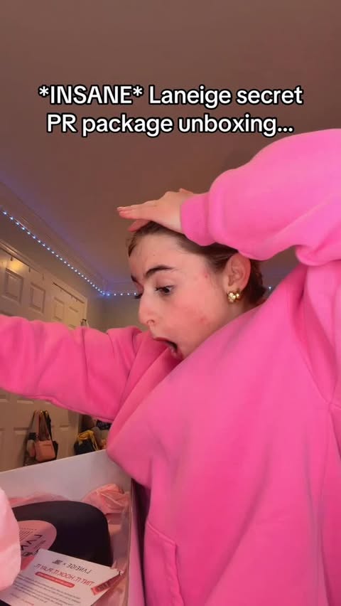 Instagram post by @preppyannafaye for JBL. Caption reads: @laneige_us THANK YOU💗 @jblaudio this is adorable....