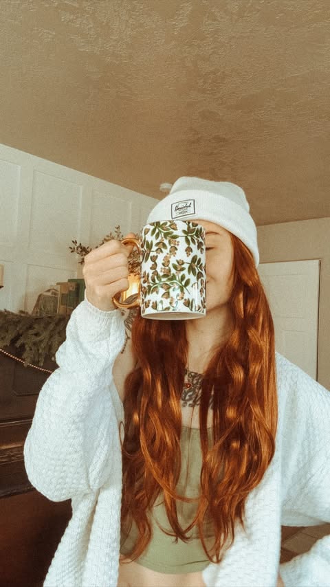 Instagram post by @abbie.ensign for BELLAMI Hair. Caption reads: Cozy vibes have landed, here’s everything I keep....