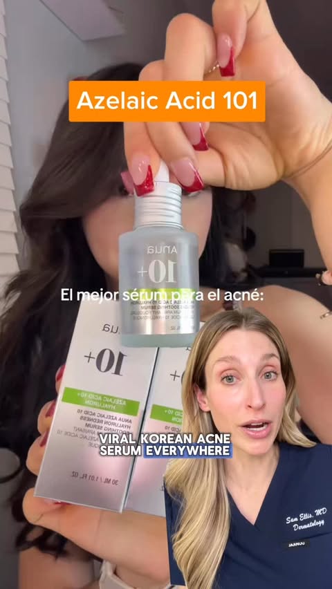 Instagram post by @drsamanthaellis for Anua. Caption reads: [...] texture plus triple hyaluronic acid,....