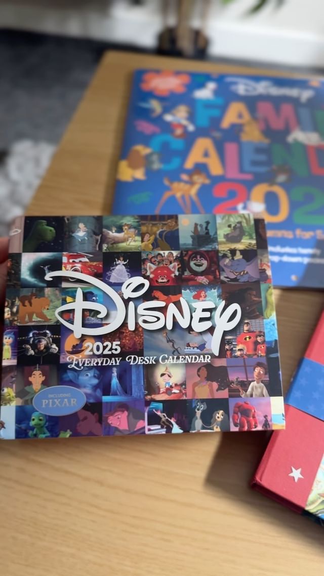 Instagram post by @pixiedustoxox for Danilo Calendars. Caption reads: [...] | PR 
2025 Disney desk calendar by....