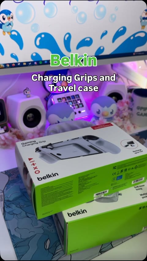 Instagram post by @piplup.gamer for Belkin. Caption reads: Belkin Nintendo Switch 2 Accessories ✨ When it....