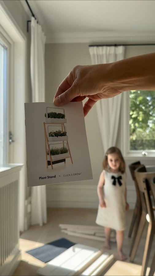 Instagram post by @fridasofialind for Click and Grow. Caption reads: The strawberry thief has been caught! But the....