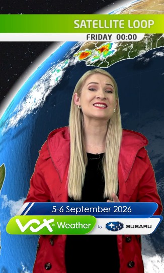 Instagram post by @voxweathergirls for Subaru of America. Caption reads: 5 - 6 September 2026 | Vox Weather WEEKEND....