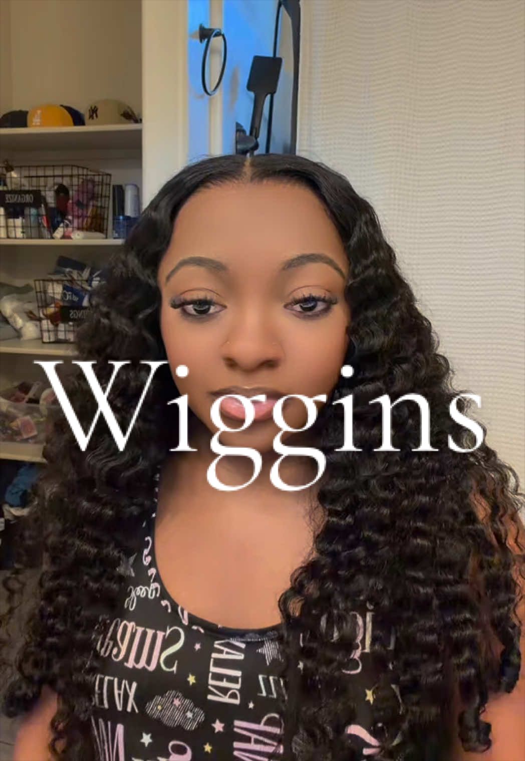 TikTok post by @theeetinymama for Wiggins Hair. Caption reads: [...] have to try this this summer. From....