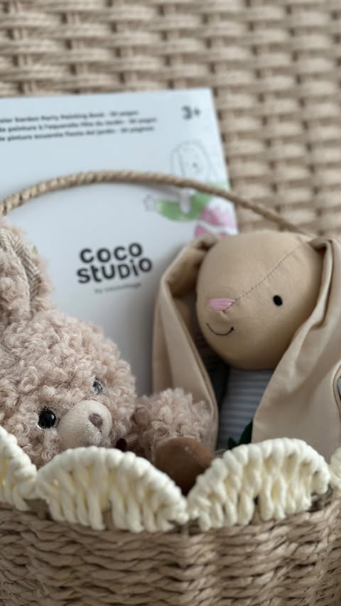 Instagram post by @thelittleloft for Coco Village. Caption reads: The cutest Easter bundles from @cocovillage 🐰🐣....