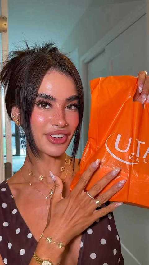 Instagram post by @huda_gash for Kylie Cosmetics. Caption reads: My fall makeup reset starts with @kyliecosmetics ✨....