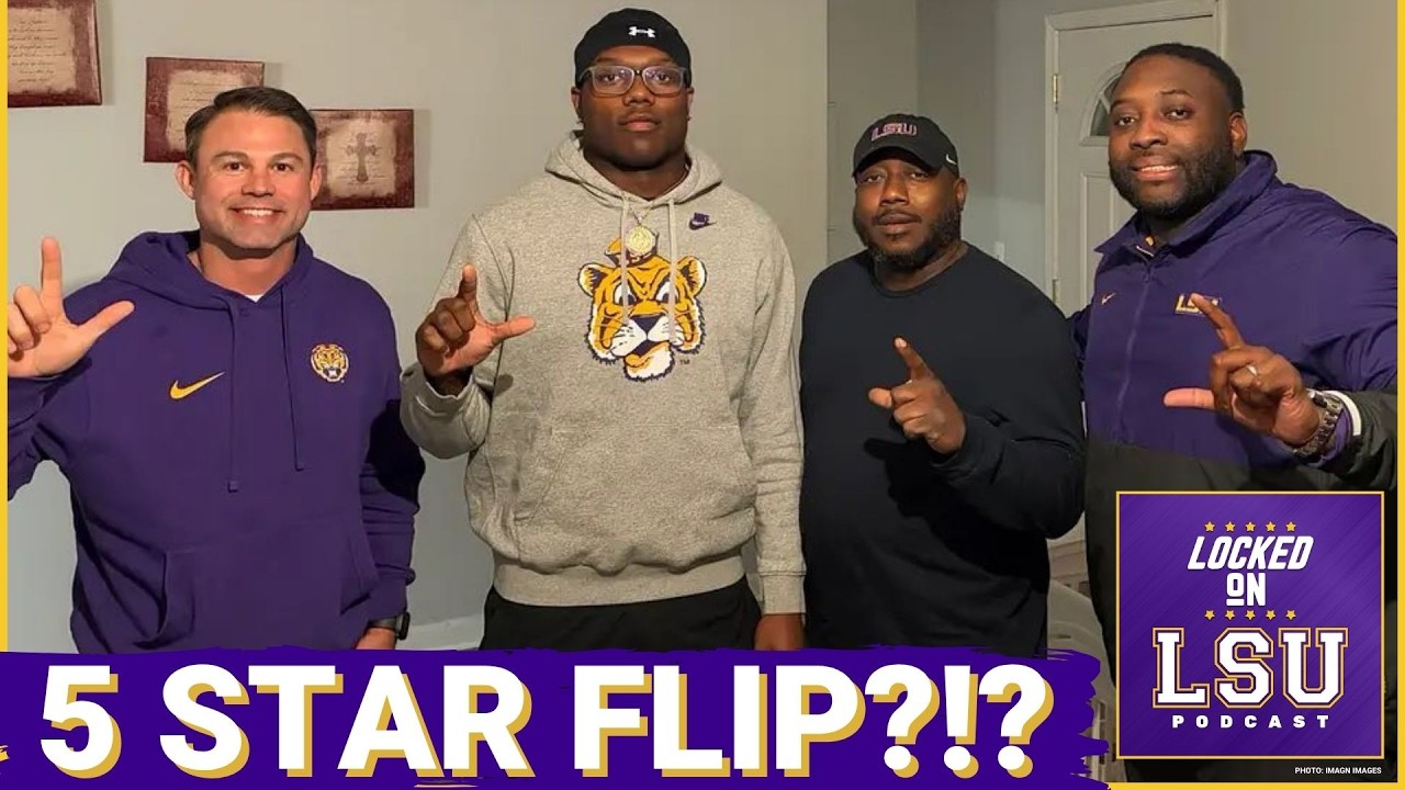 YouTube post by @LockedOnLSU for FanDuel. Caption reads: This Recruiting Loss Reveals Kiffin's Master Plan.