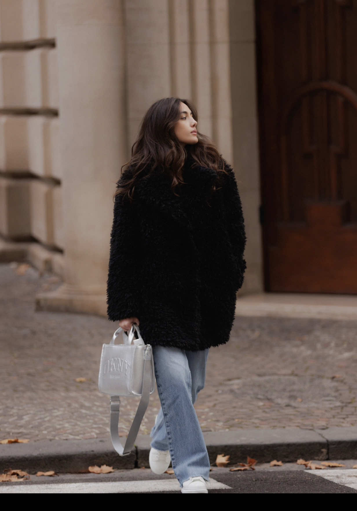 TikTok post by @zeudidipalmaofficial for DKNY. Caption reads: STYLE ALERT: @DKNY Holiday looks ✨ #DKNYPARTNER....