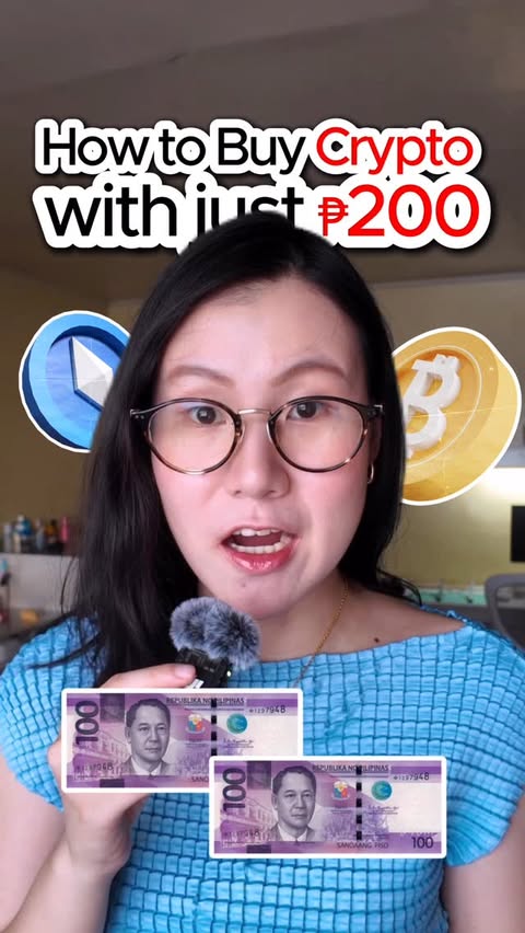 Instagram post by @chelsea_dy for GCash. Caption reads: [...] your first Bitcoin with just ₱200 inside....