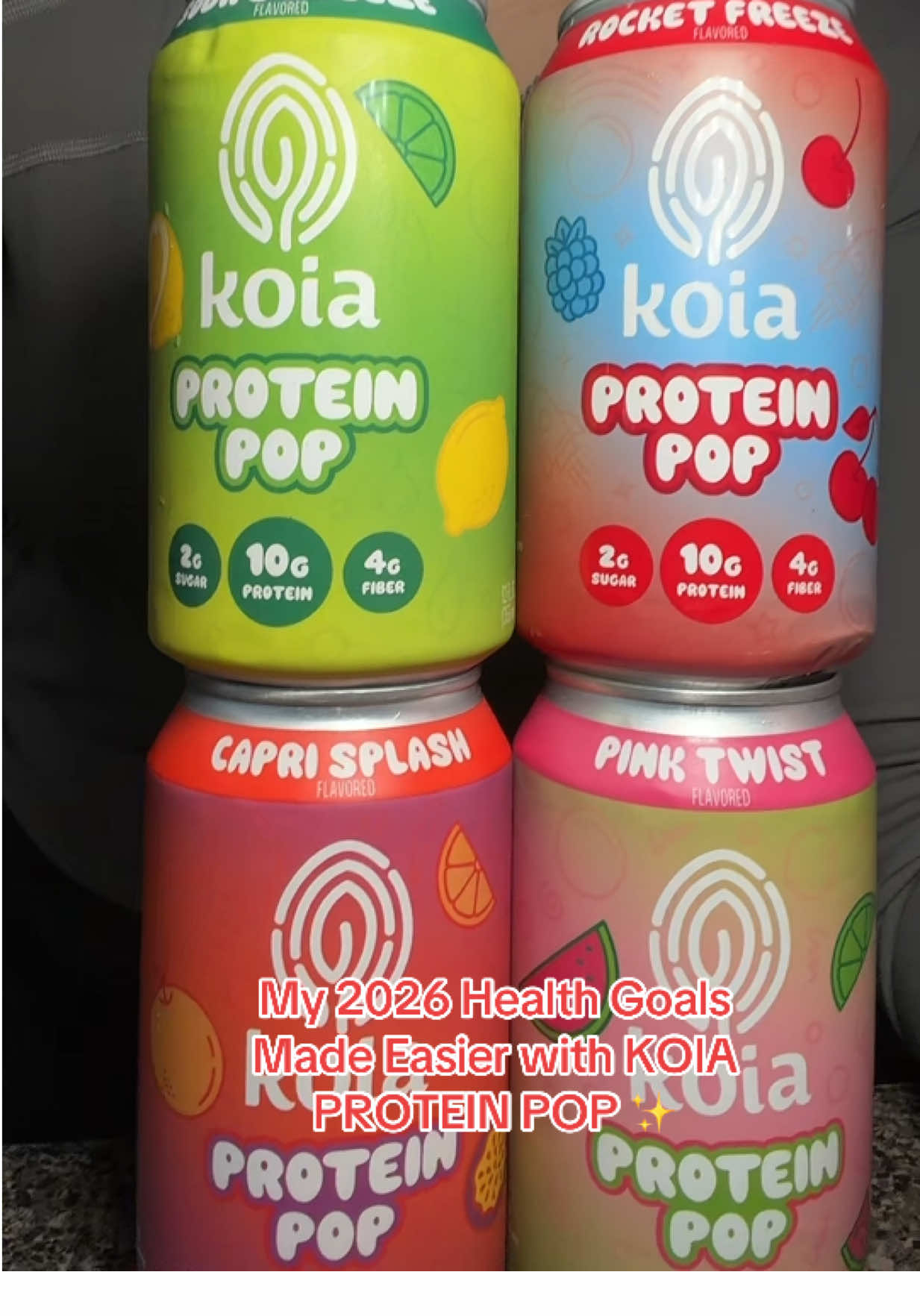 TikTok post by @juliee_galvan for Koia. Caption reads: KOIA making it easier to ditch sugary sodas and....