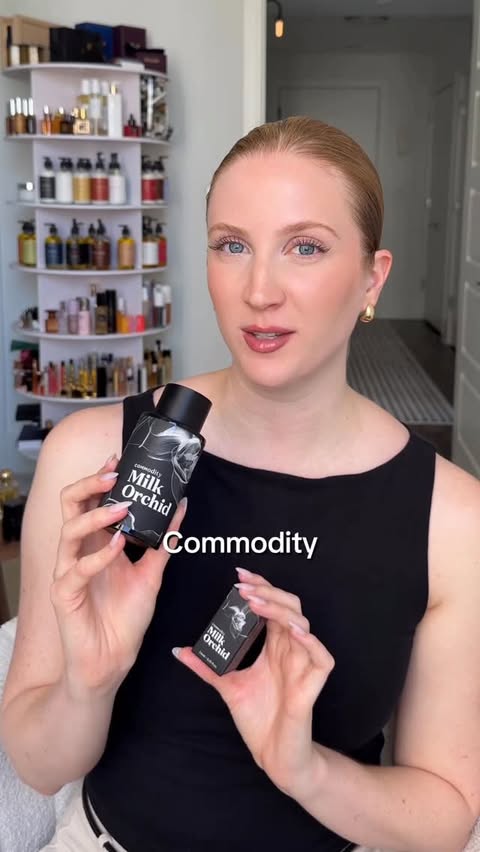 Instagram post by @erinlutzscents for Commodity Fragrances. Caption reads: [...] access on April 30! #perfume....