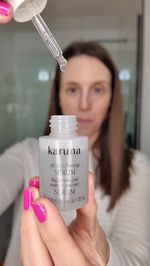 Instagram post by @glowopedia for Karuna Skin. Caption reads: #karunapartner Not all “firming” serums are....
