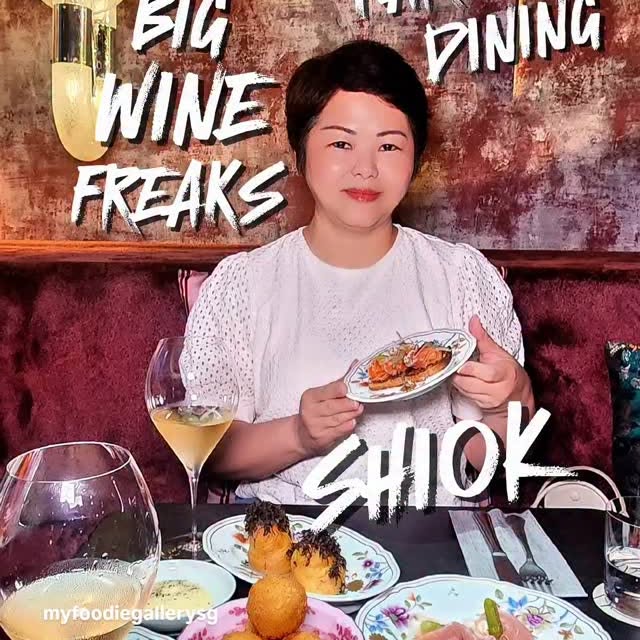 Instagram post by @myfoodiegallerysg for The Straits Times. Caption reads: Wine party dining done right at Big Wine....