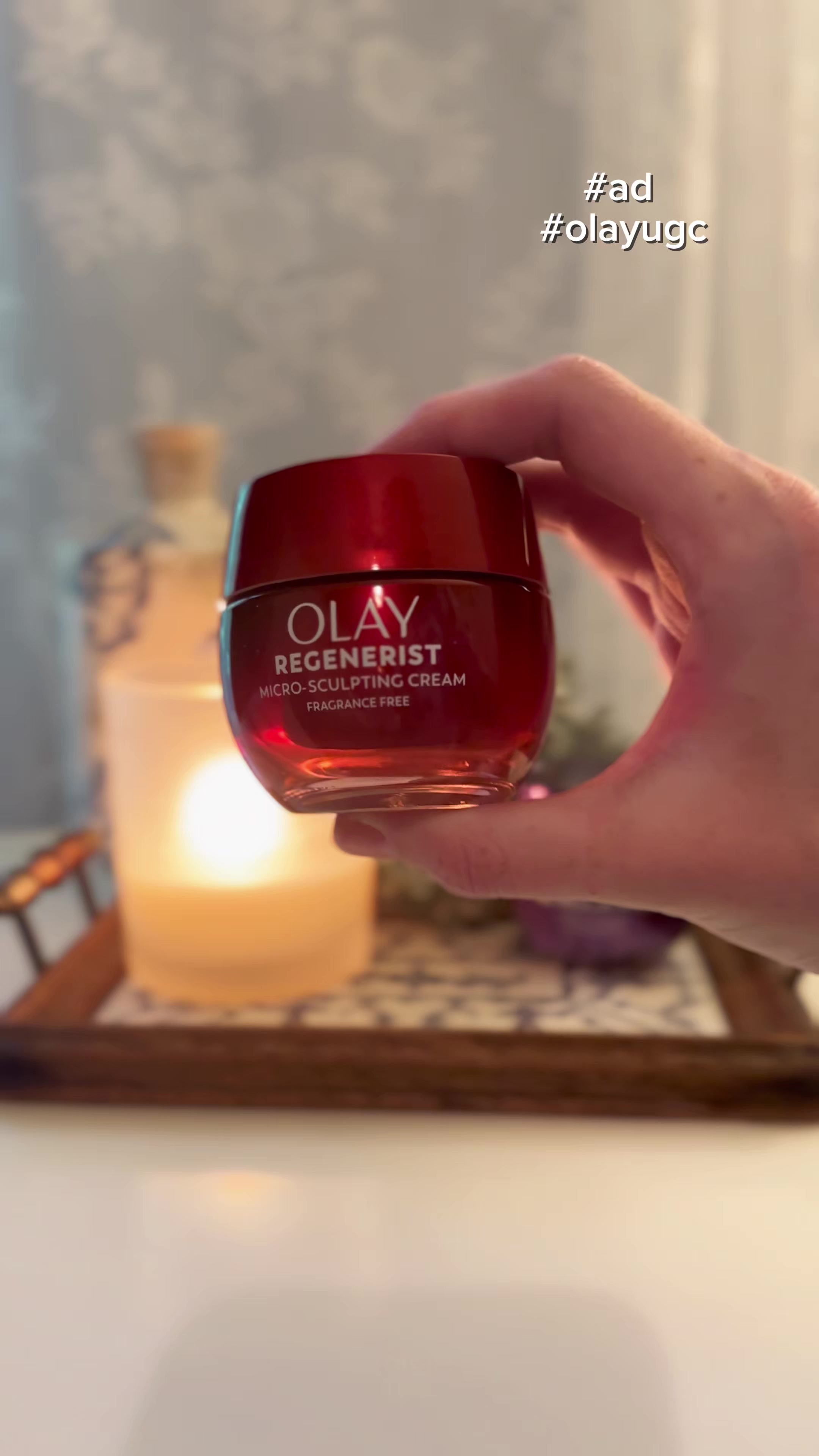 TikTok post by @kaleighstevenss for Chimeable. Caption reads: [...] cream from @Olay Skin Care, thank you....