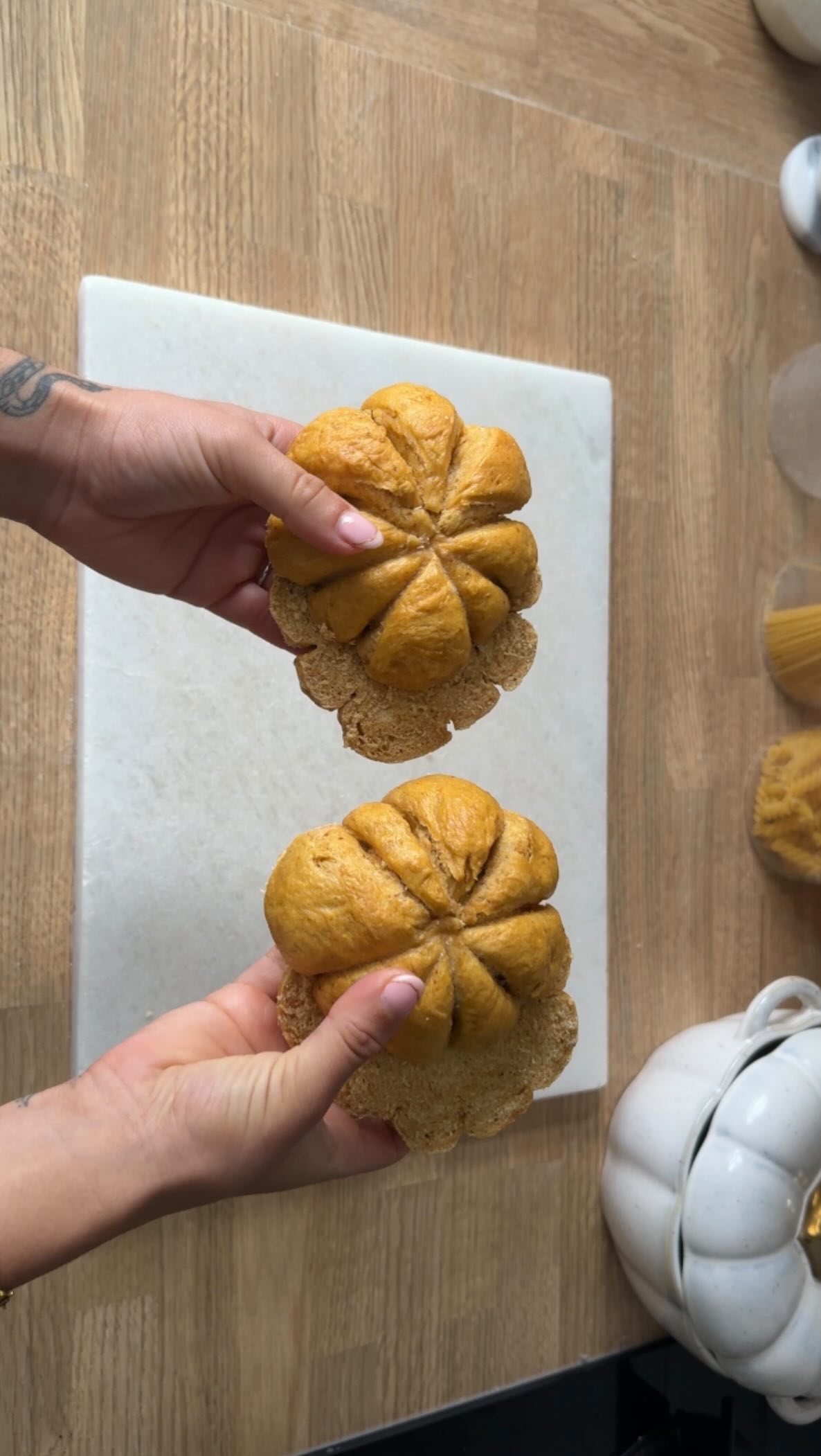 Instagram post by @lifewith.leila for Protein Works. Caption reads: What I eat in a day 🤎 (for me) pumpkin....