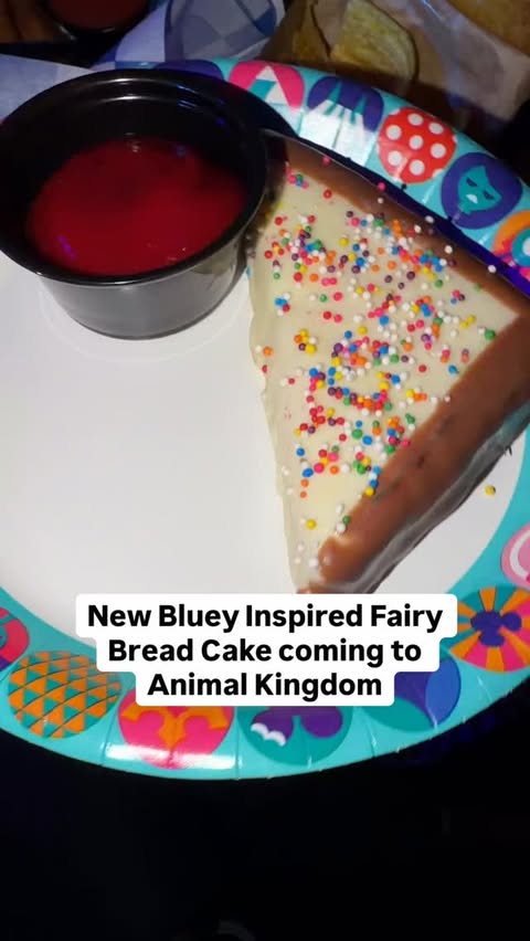Instagram post by @themagicaldetails for Undercover Tourist. Caption reads: Bluey Inspired Fairy Bread Cake 🧚 🍰This cake is....