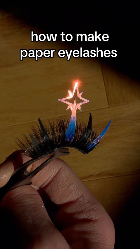Instagram post by @bluhydrangea_ for Cricut UK & Ireland. Caption reads: AD- DIY PAPER LASHES 👁️ - you can create anything....