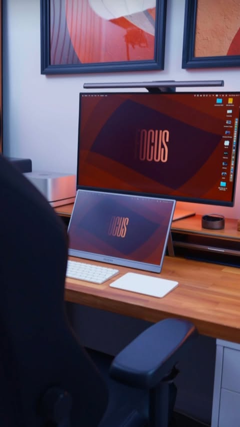 Instagram post by @joinfaizanj for ARZOPA. Caption reads: [...] or desktop portable monitor setup,....