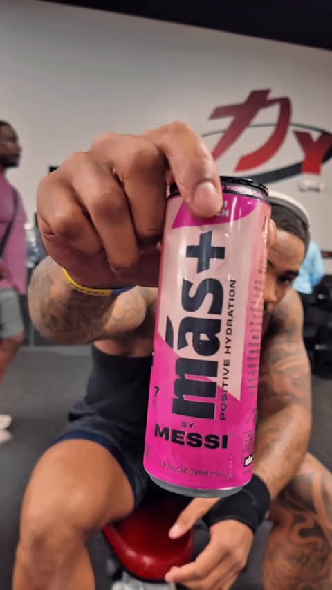 Instagram post by @gdoaks23 for Más+ by Messi. Caption reads: Fueled by MAS+ by Messi, focused on growth. Every....