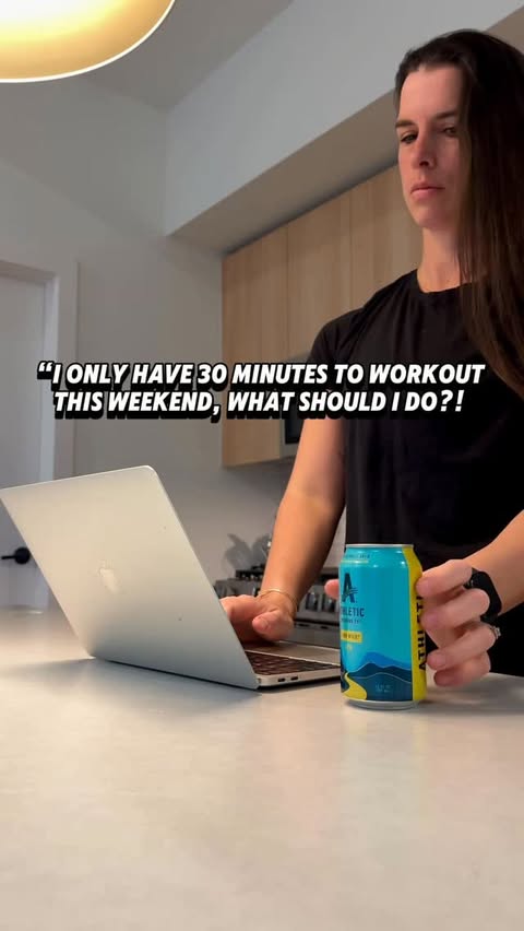 Instagram post by @elisesbodyshop for Athletic Brewing. Caption reads: Planning your weekend workout with....