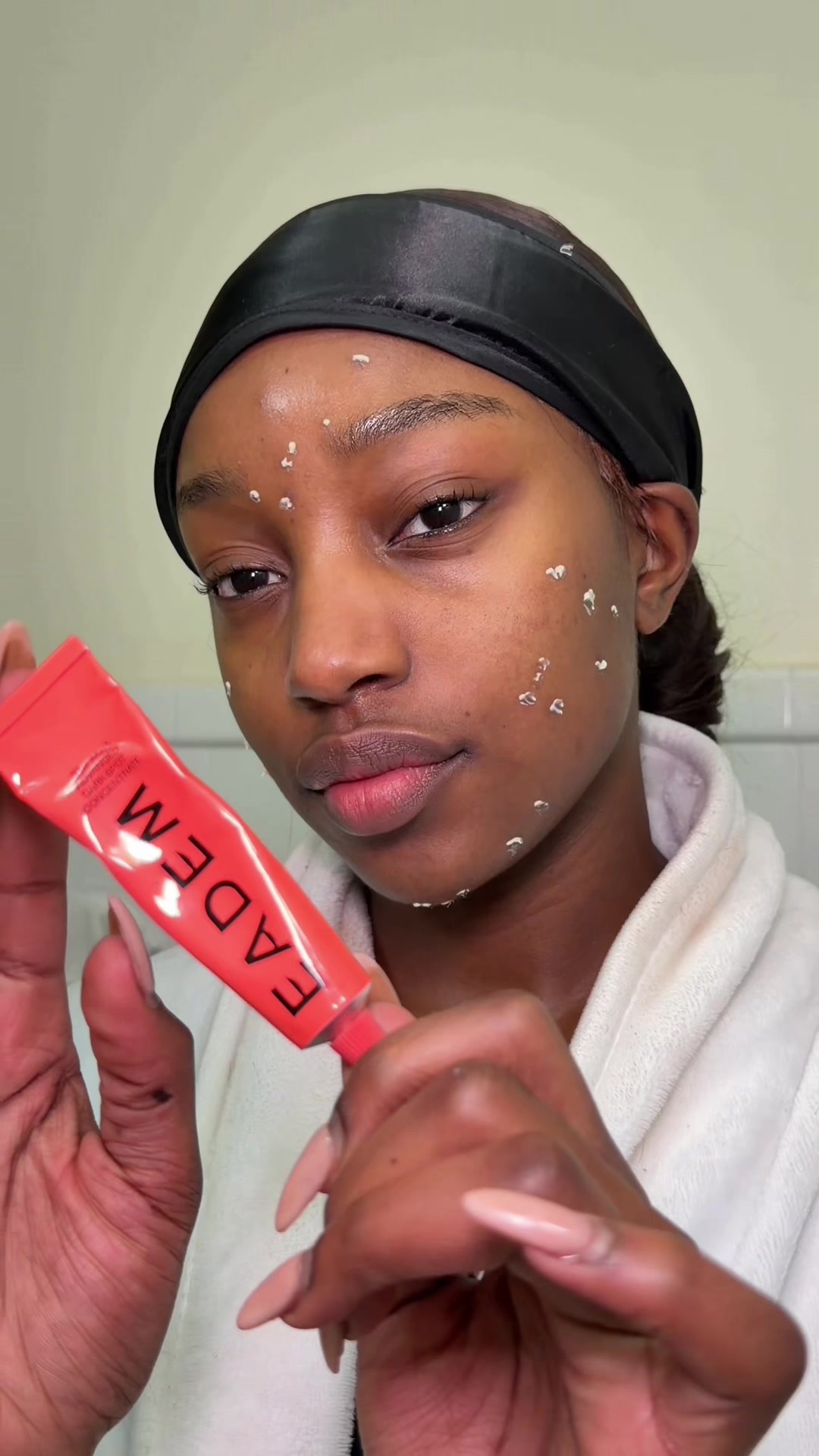 TikTok post by @ibbydadoll for Eadem. Caption reads: For the past 4 weeks I’ve been using @EADEM ‘s The....