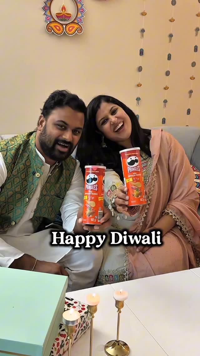 Instagram post by @the_wandering_foodie_girl for Pringles. Caption reads: This Diwali, we swapped the usual mithai ka dabba....