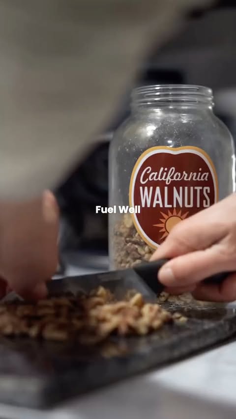 Instagram post by @bradjbecca for California Walnuts. Caption reads: Feeling good comes down to a few non-negotiables.....