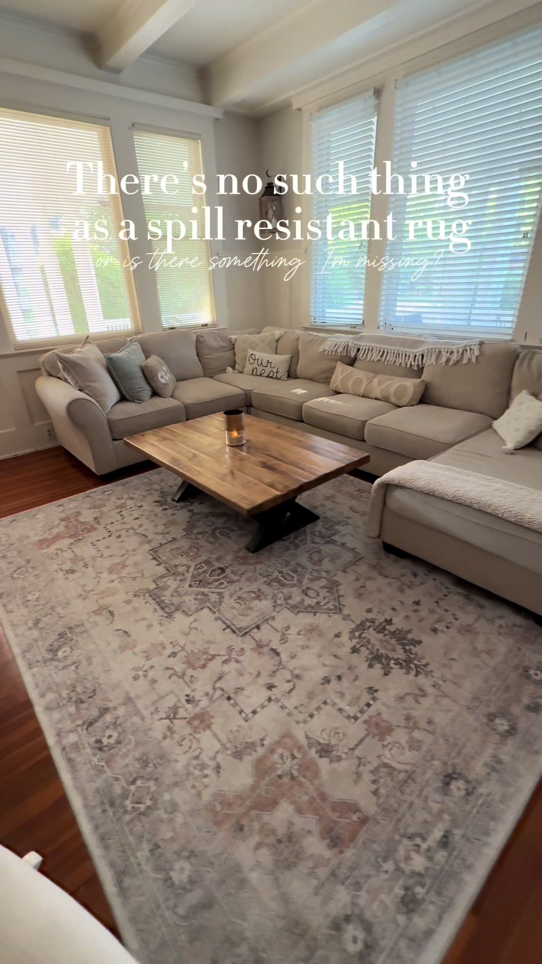 TikTok post by @kmomof03 for Genimo. Caption reads: [...] If they have your size grab it! @GENIMO #rug....