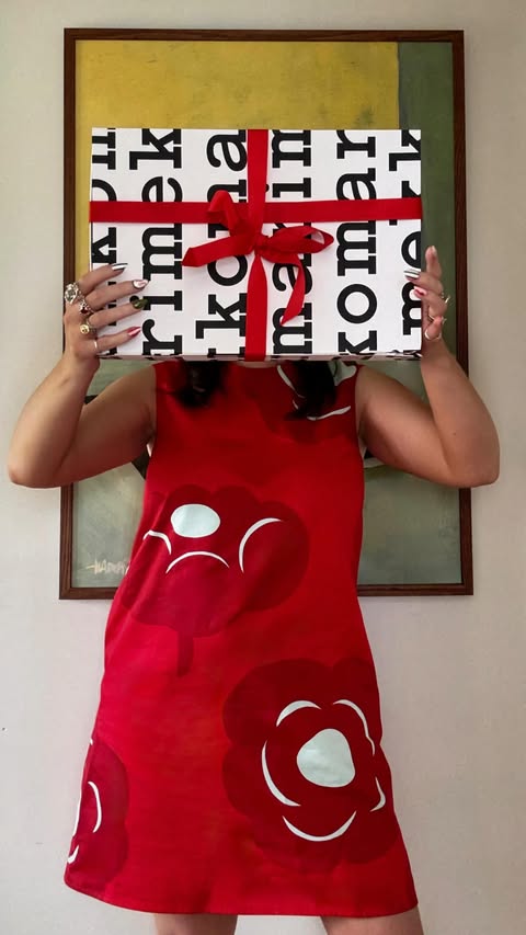 Instagram post by @elbeefrivolousfashion for Marimekko. Caption reads: [...] for every person on my list with....