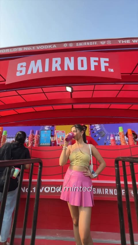 Instagram post by @apkikashishh for Smirnoff. Caption reads: [...] the night 🔥 #Invited #FlavourIsAVibe....