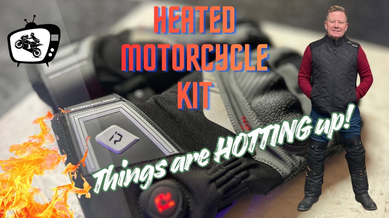YouTube post by @WheelieGoodTV for LITELOK. Caption reads: Things are HOTTING up! Winter motorcycle comfort....