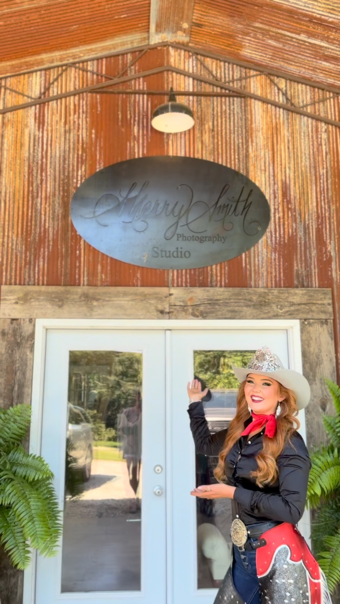 Instagram post by @pro.hats for Corral Boots. Caption reads: Today was a studio day filled with sparkle, style,....