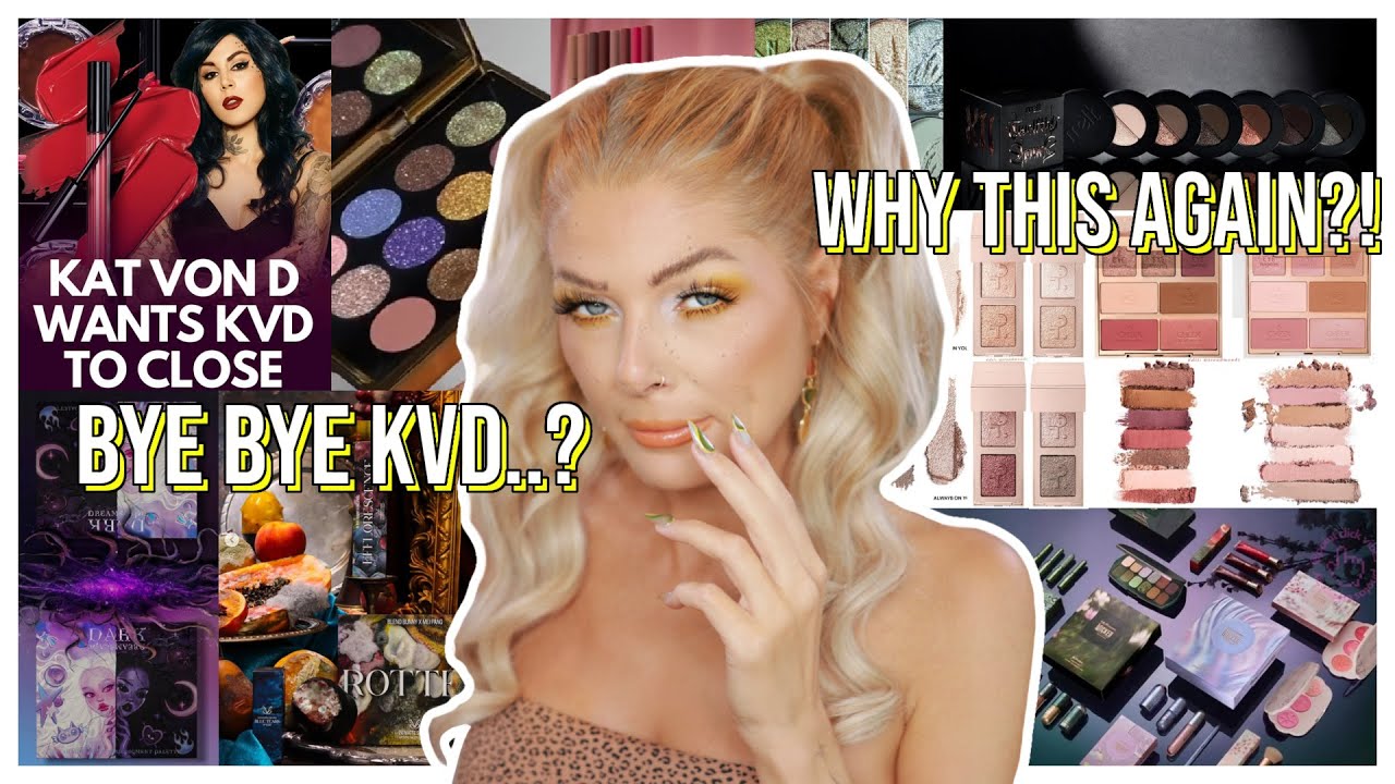 YouTube post by @AngelicaNyqvist for Nomad Cosmetics. Caption reads: KvD REBRANDS (again...) & INDIE BRANDS GO....