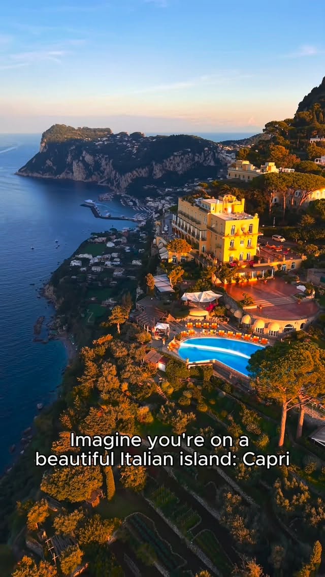 Instagram post by @butnomatter.theroadislife for Holafly. Caption reads: You’re in the middle of an beautiful island, Capri....