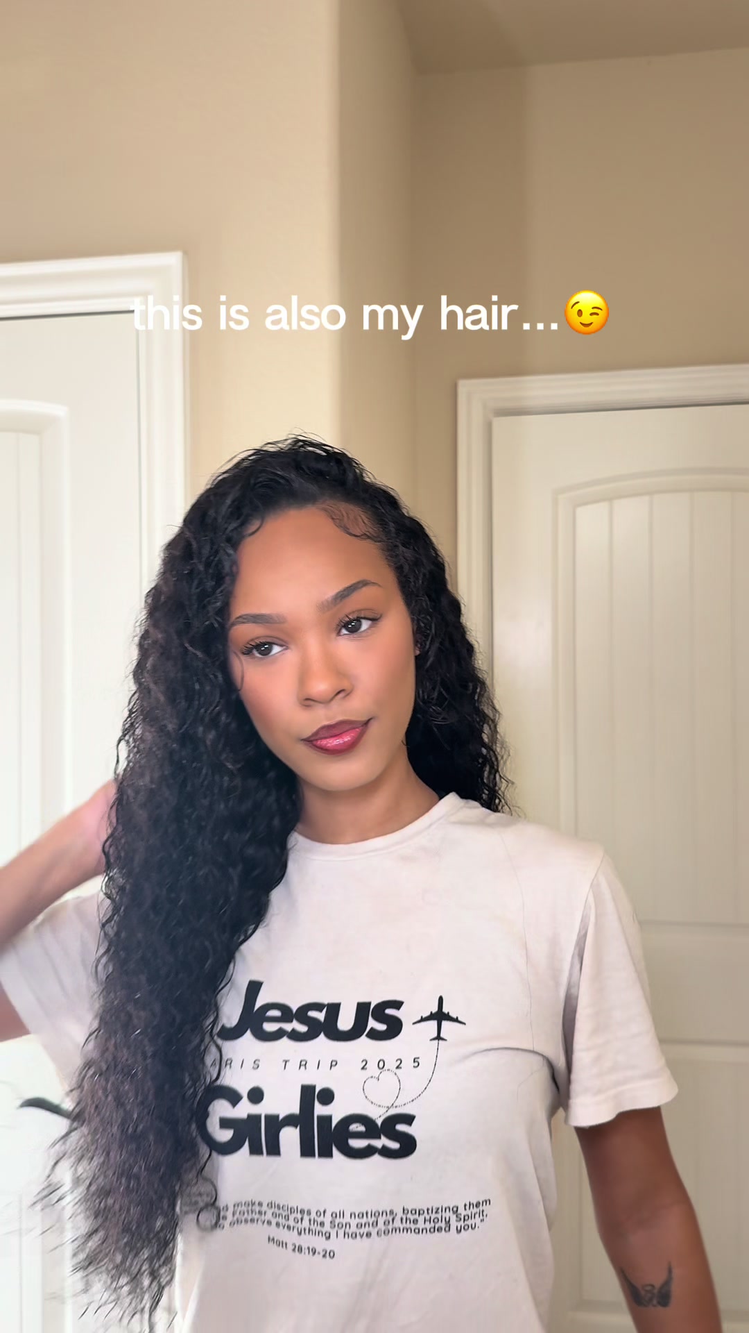 TikTok post by @arianacossie for iseehair. Caption reads: one girl, and a great hair switch up ✨ @ISEEHAIR ....