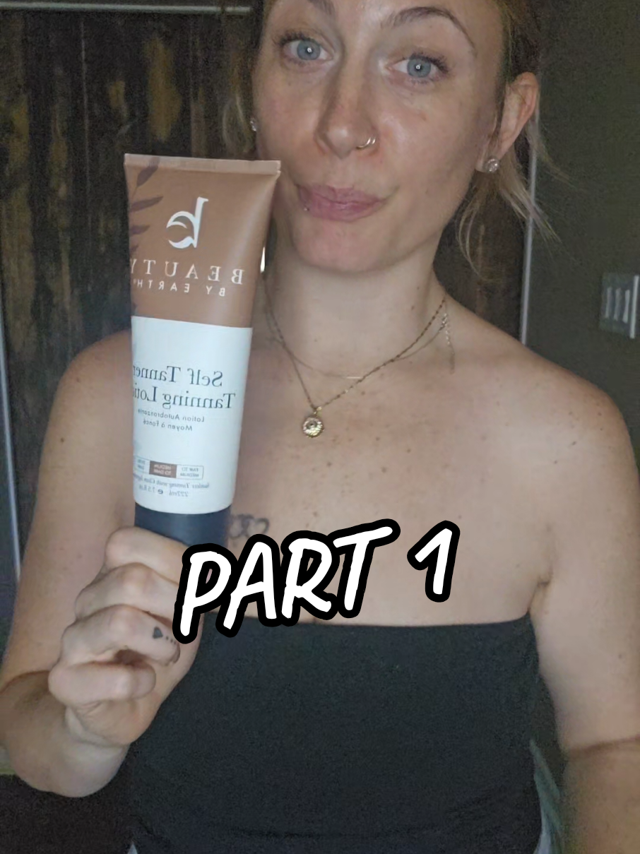 TikTok post by @the_realty_chels for Beauty By Earth. Caption reads: [...] Beauty by Eart Self Tanning Lotion @Beauty....