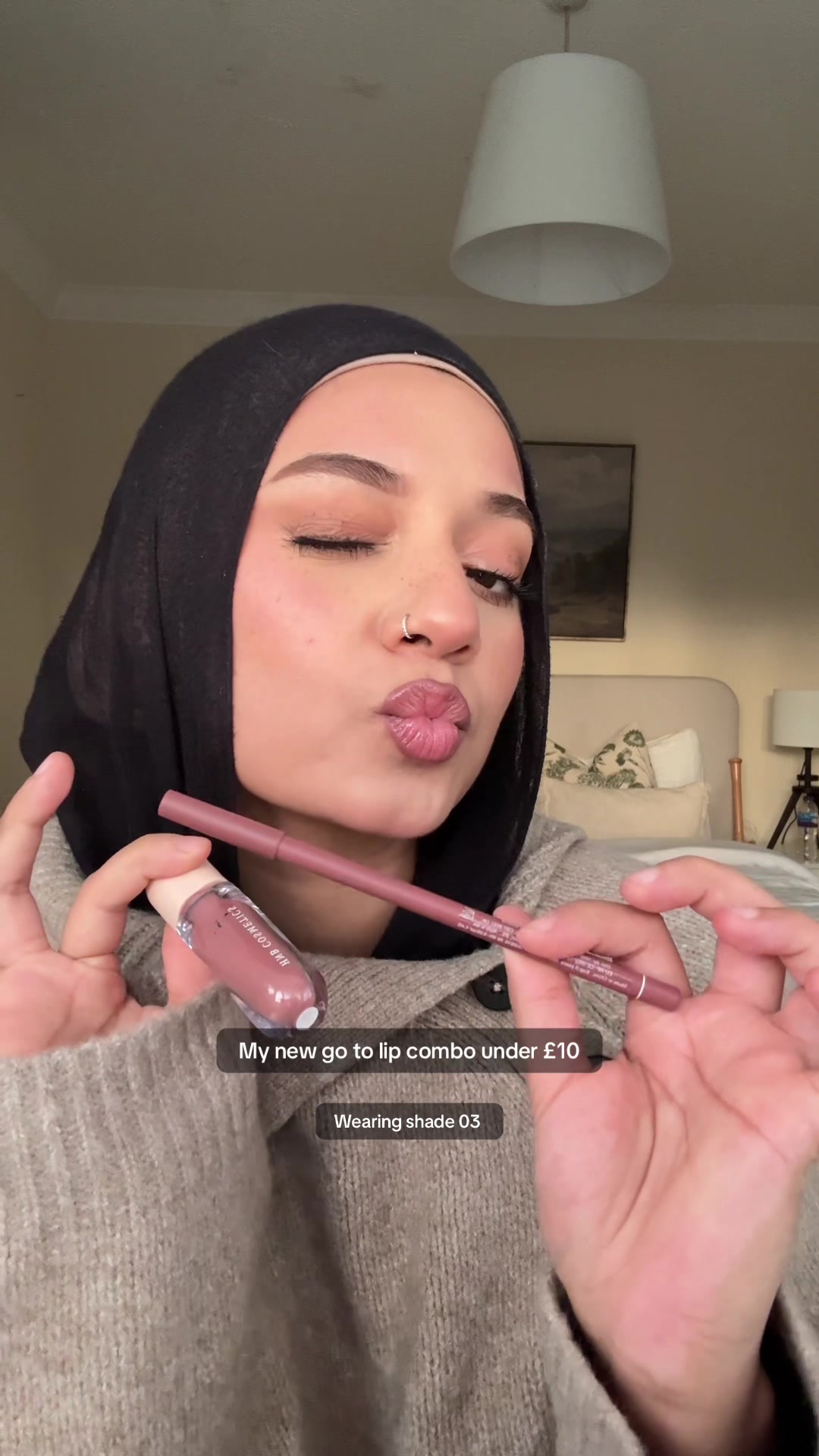 TikTok post by @nimrxhh for HNB Cosmetics. Caption reads: The HNB Black Friday sale is insane! Wearing shade....