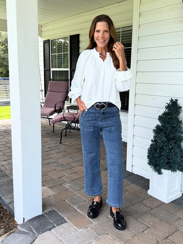 Instagram post by @emilysarmo for Gibsonlook. Caption reads: Ruffles in fashion celebrate  femininity, romance,....