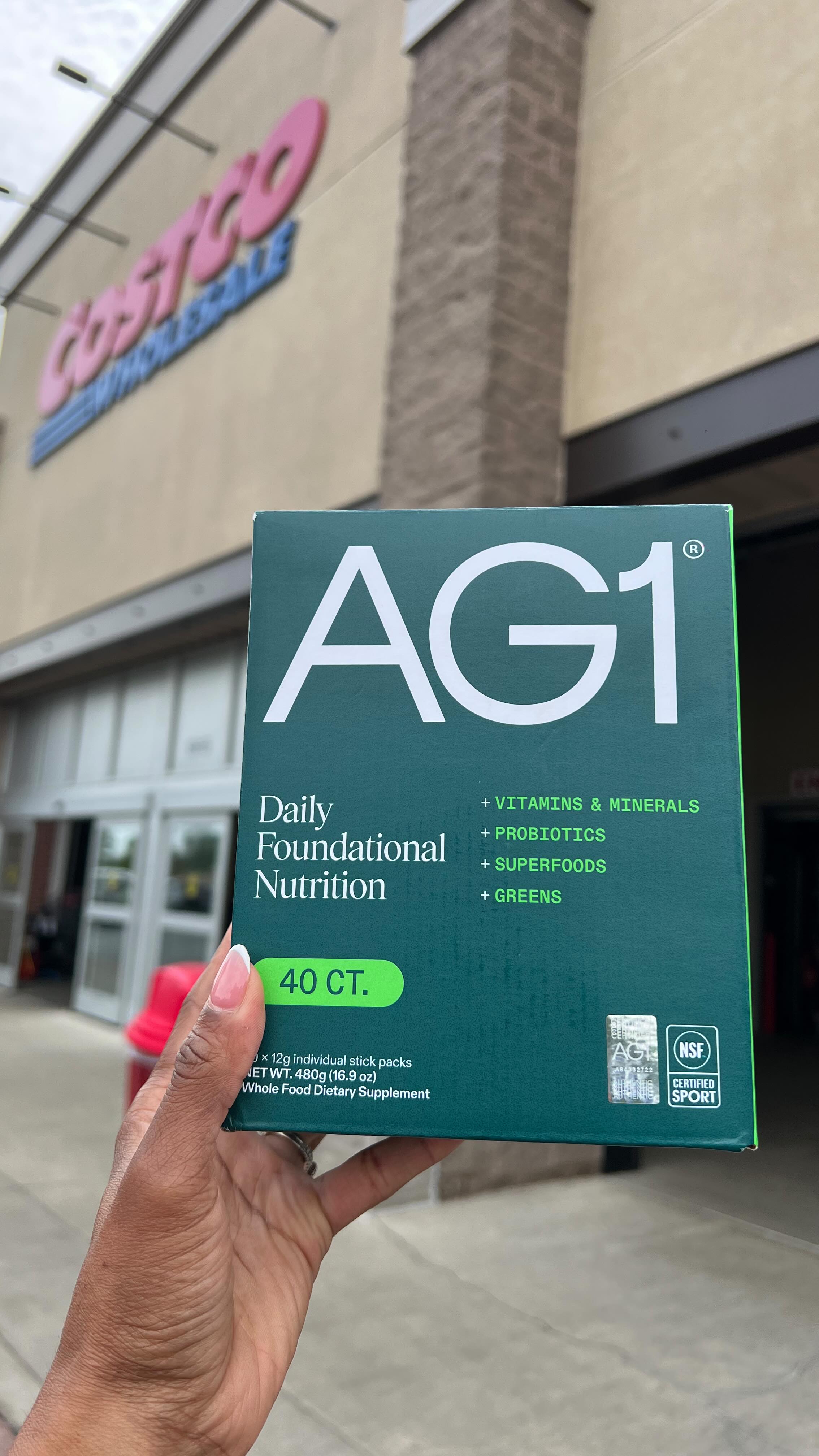 Instagram post by @msvaughntv for AG1. Caption reads: [...] Ladies, make sure you get your @drinkAG1....