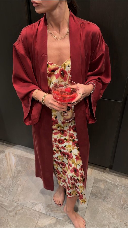 Instagram post by @madina_mariposa for Eberjey. Caption reads: [...] cozy rituals, and a little softness in....