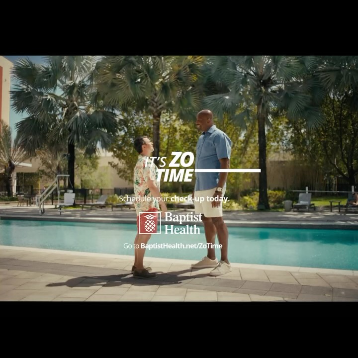 Instagram post by @iamzo33 for Baptist Health. Caption reads: Proud to partner with Baptist Health to remind men....