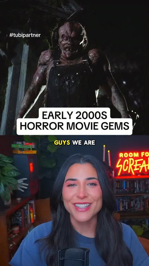 Instagram post by @roomforscream for Tubi. Caption reads: [...] 2000s horror movies are streaming free on....
