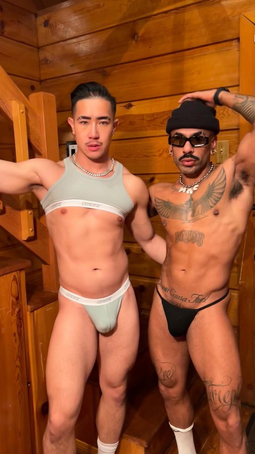 Instagram post by @bodybymarkee for Coyote Jocks. Caption reads: In the neck of the woods 🏕️🏔️ // @coyotejocks 🎥....