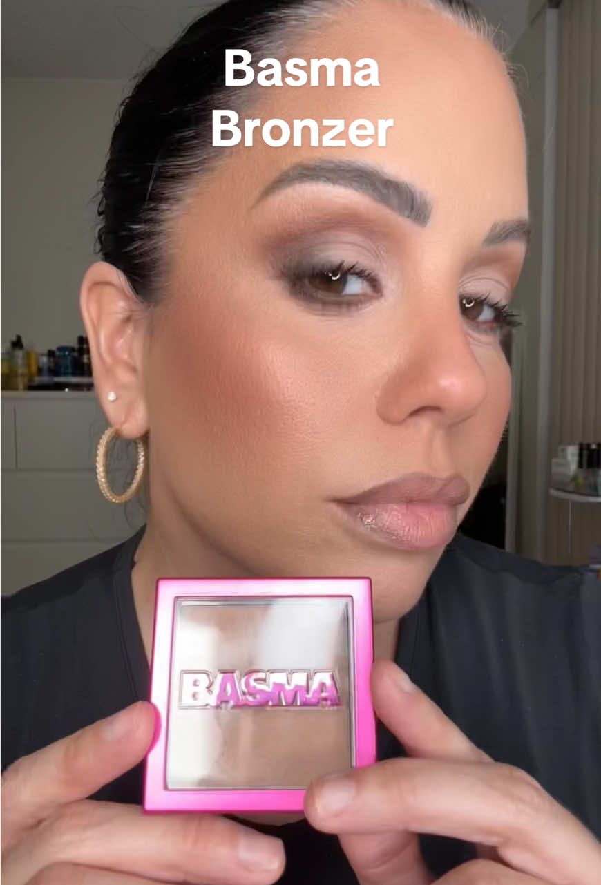TikTok post by @gorgeousdbeauty for BASMA Beauty. Caption reads: Basma bronzer is just that good! @BASMA Beauty....