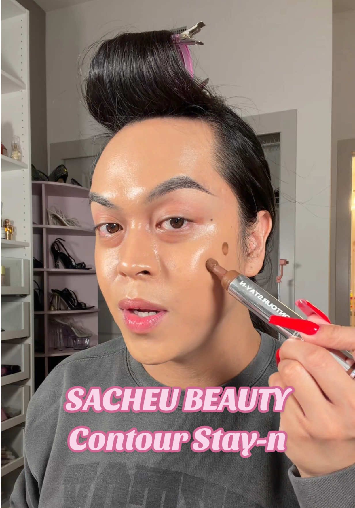 TikTok post by @miarenaa_ for Sacheu. Caption reads: been obsessed with this😍 #makeup #beauty #grwm....