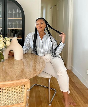 Instagram post by @alexisbarber for Banana Republic Factory. Caption reads: [...] for summer and fall 🌞 these....