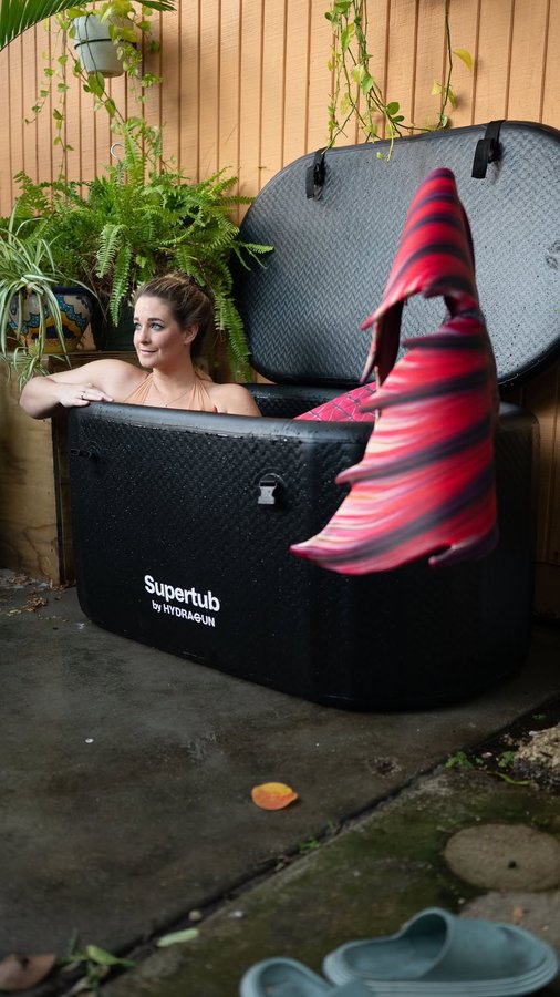 Instagram post by @verobeachmermaid for Hydragun. Caption reads: [...] in 2025 I highly recommend @thehydragun....